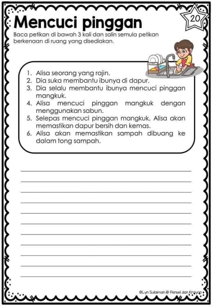 Latih Tubi Baca Dan Salin Petikan Bahasa Melayu