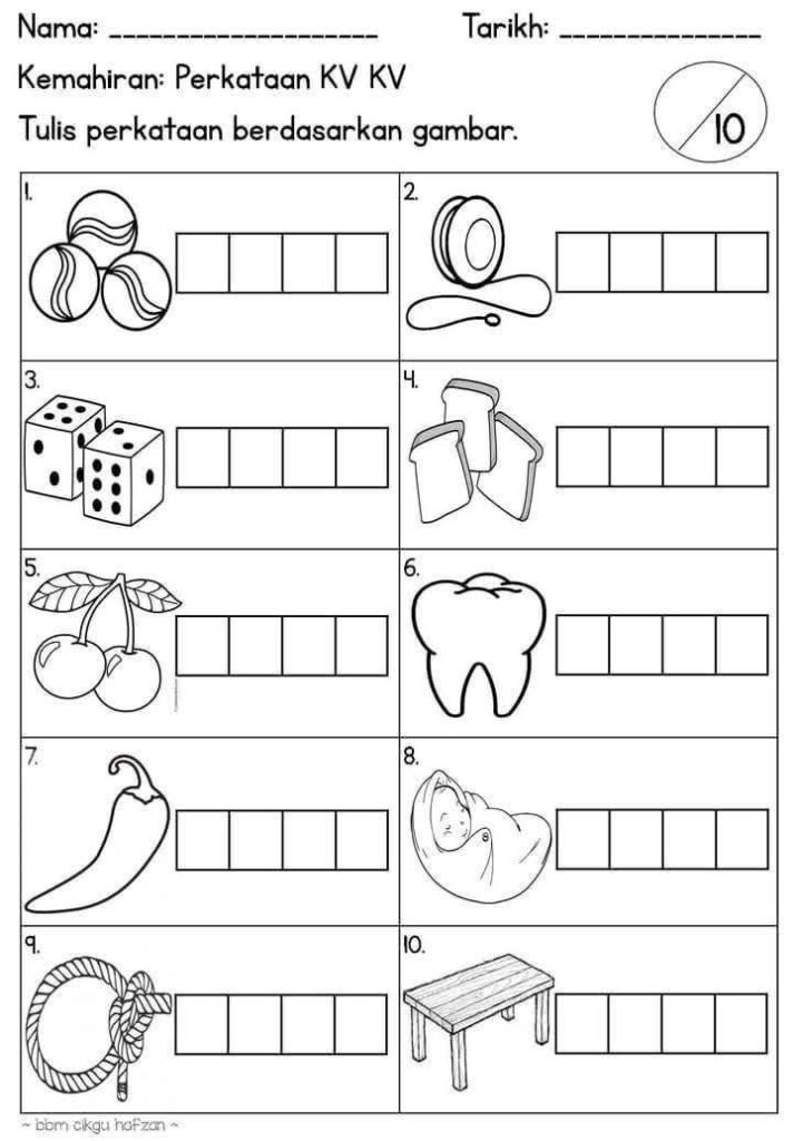 Latihan Mengeja Prasekolah 2 Latihan Mengeja Prasekolah
