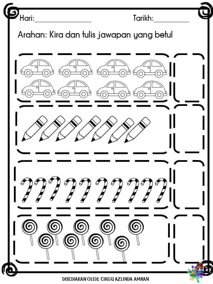 Latihan Matematik Jom Mengira Prasekolah