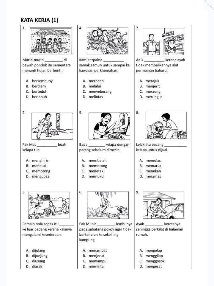 Latihan Kata Kerja Bahasa Melayu