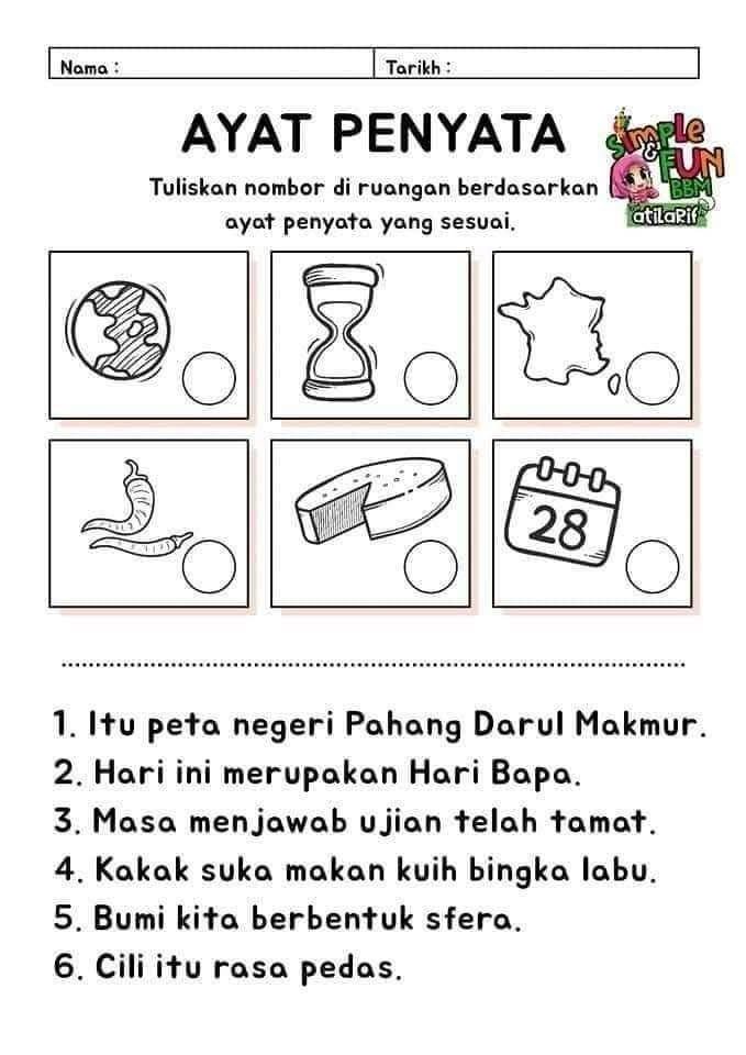 Latihan Ayat Penyata Bahasa Melayu 