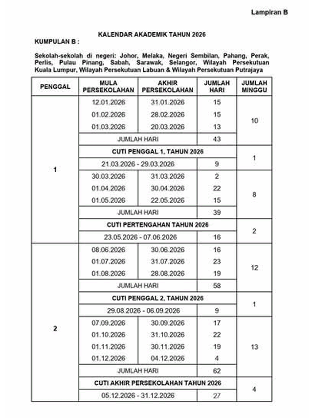 Kalendar Akademik 2026 3 Kalendar Akademik 2026