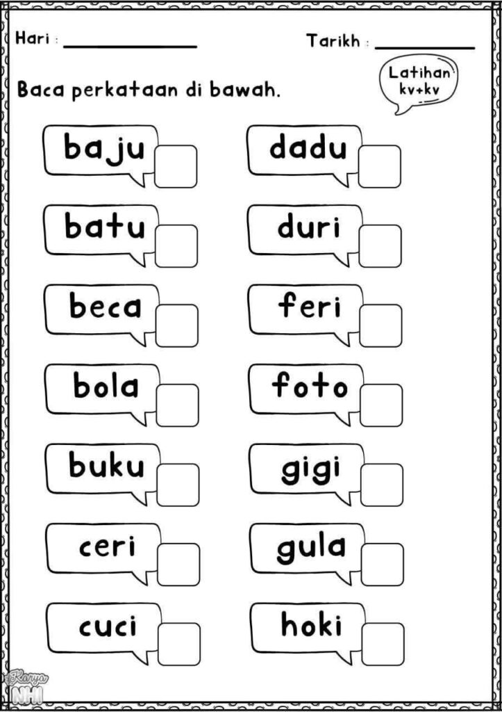 Latihan Kemahiran KV + KV Prasekolah