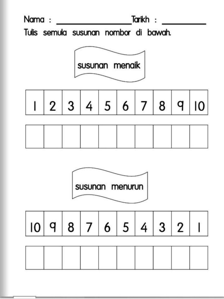 Latihan Pengukuhan Matematik Prasekolah