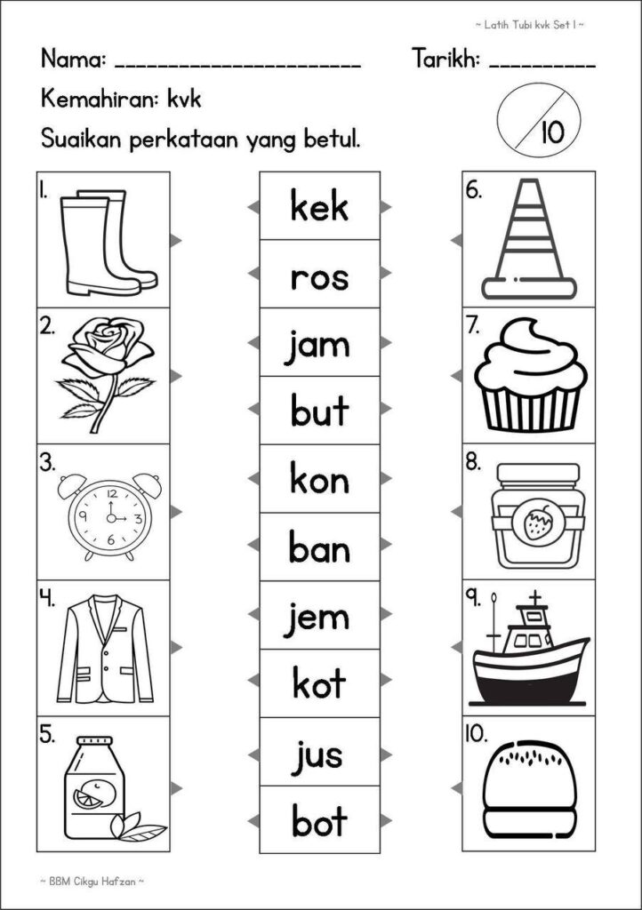 Koleksi Latihan Kemahiran Suku Kata Prasekolah