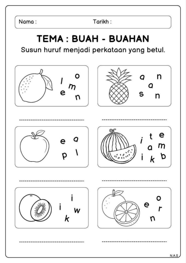Latihan Susun Huruf BM Bertema 2 Latihan Susun Huruf BM Bertema