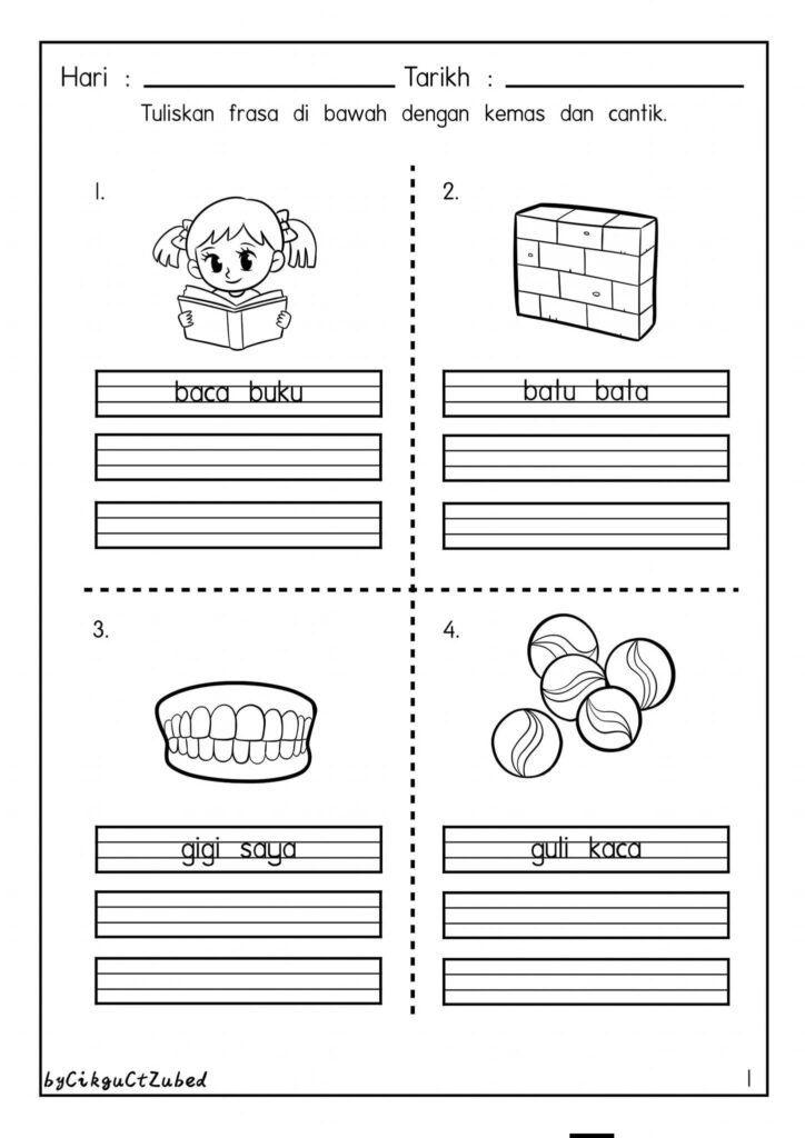 Latihan Frasa Bahasa Melayu Prasekolah 2 Latihan Frasa Bahasa Melayu Prasekolah