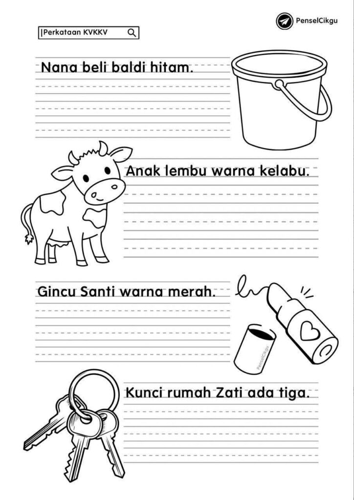 Latihan Tulisan Cantik Prasekolah