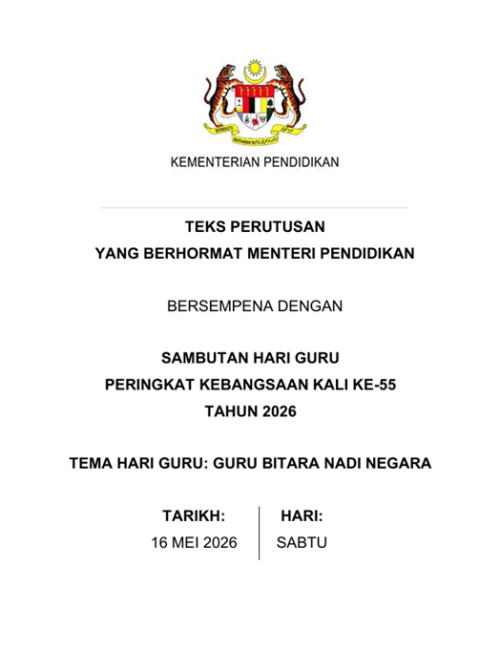 Teks Perutusan YBM Dan KPPM Hari Guru 2026