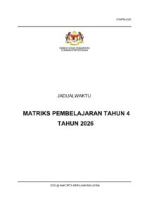 Home 23 Jadual Matriks Pembelajaran Tahun 4 2026