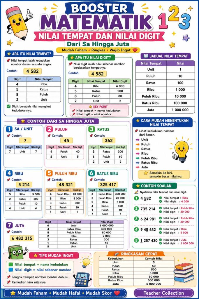 Lembaran Kerja Matematik Nilai Tempat Dan Nilai Digit