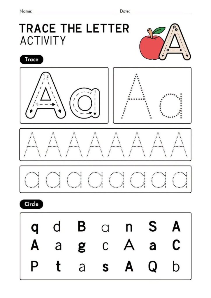 Latihan Trace And Circle Prasekolah