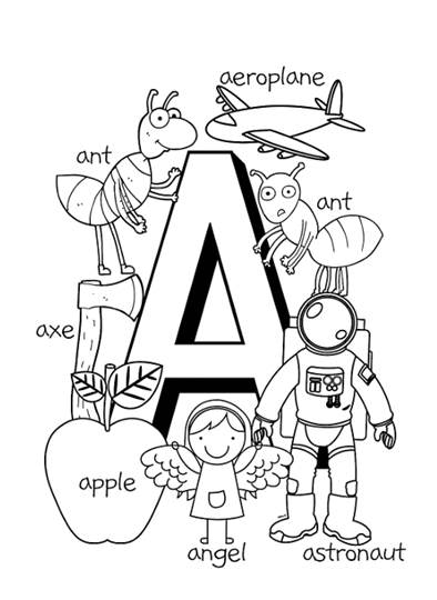 Aktiviti Mewarna Vocabulary Letter A To Z
