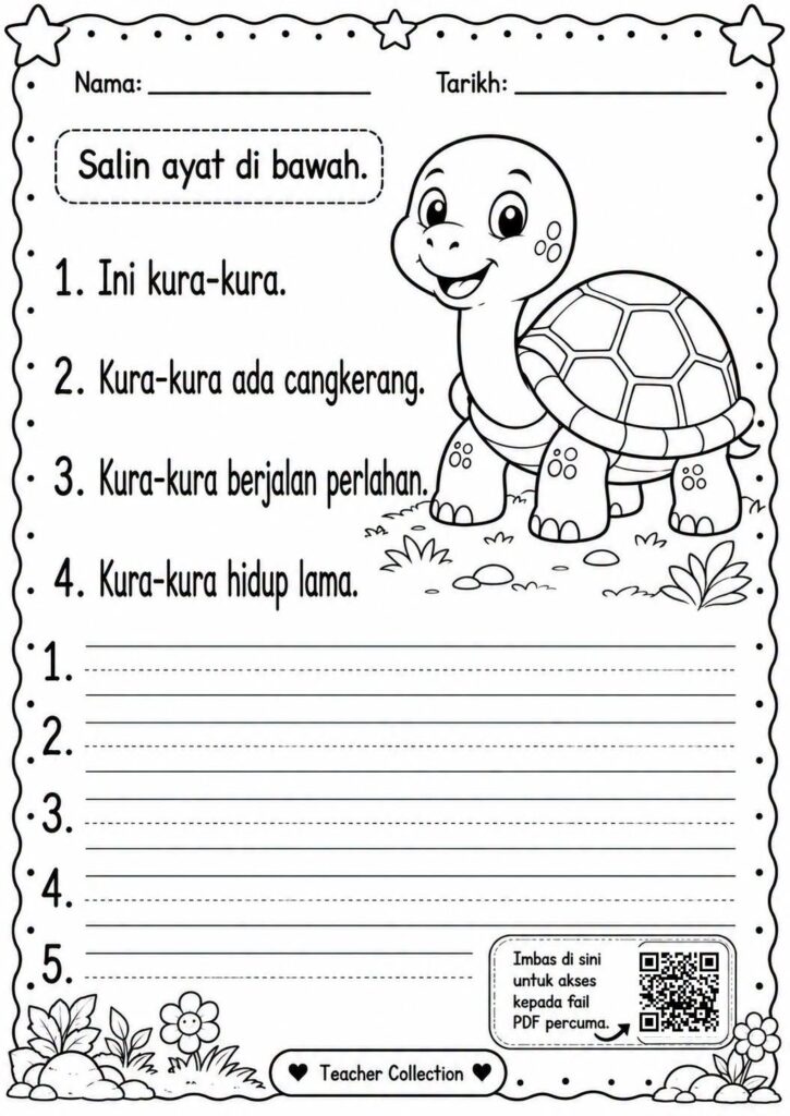 Buku Salin Ayat Mudah Prasekolah