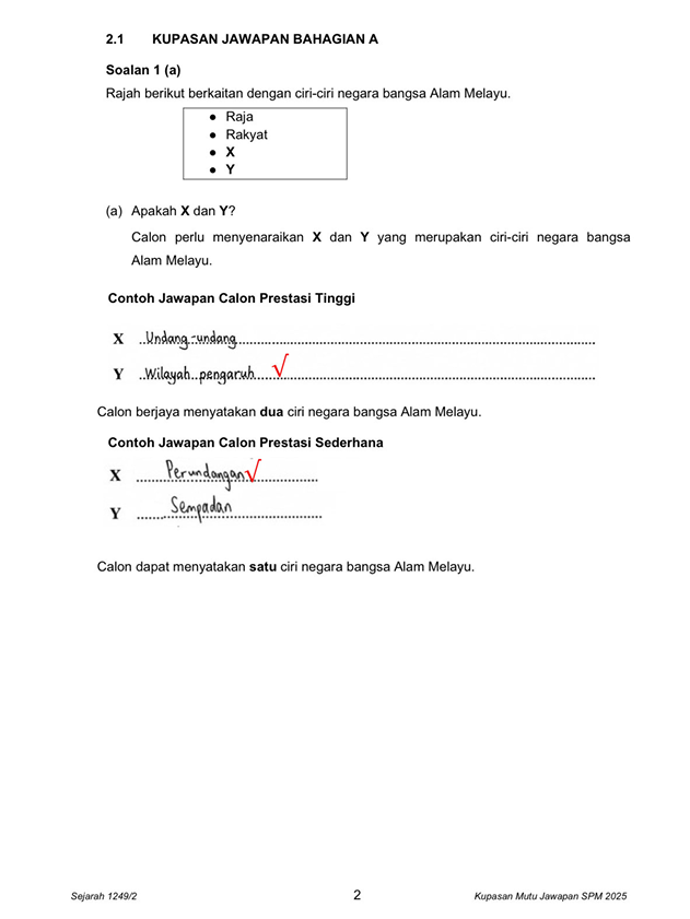 Kupasan Mutu Jawapan Sejarah SPM 2025