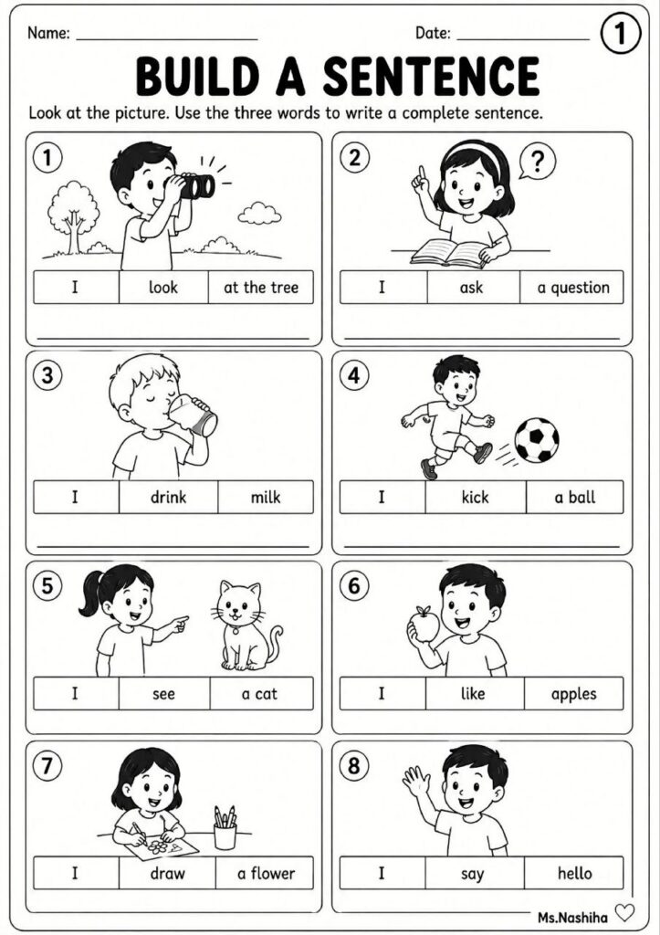 Latihan Build A Sentence Prasekolah