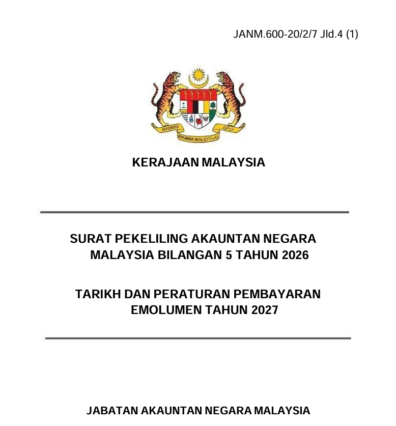 Jadual Pembayaran Gaji 2027